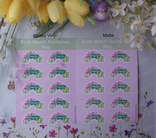 May Birthday Rainbow Stickers