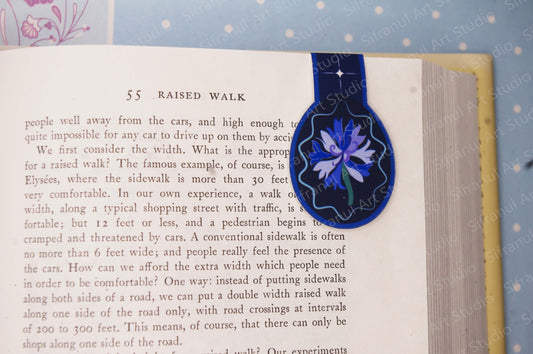 Midnight Florals- Cornflower Magnetic Bookmark