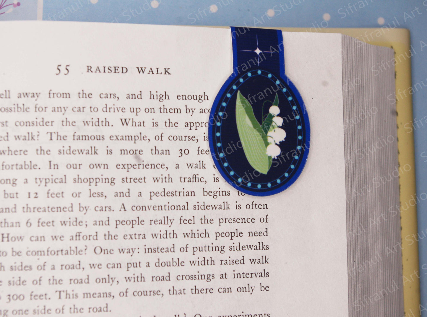 Midnight Florals- Lily-of-the-Valley Magnetic Bookmark