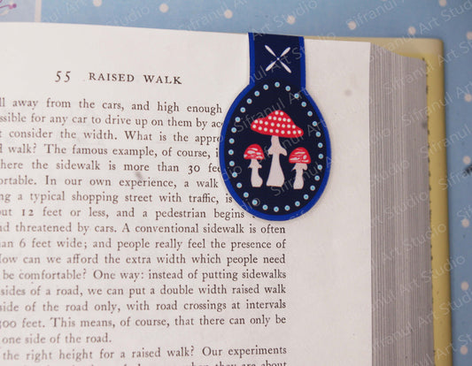 Midnight Florals- Fly Agaric Magnetic Bookmark