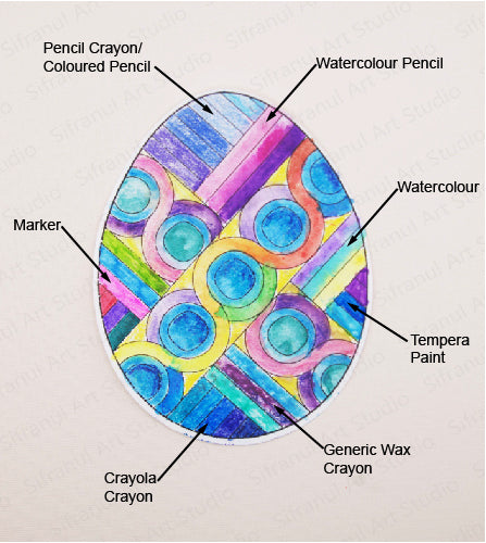 Mixed Media Pysanky to Colour