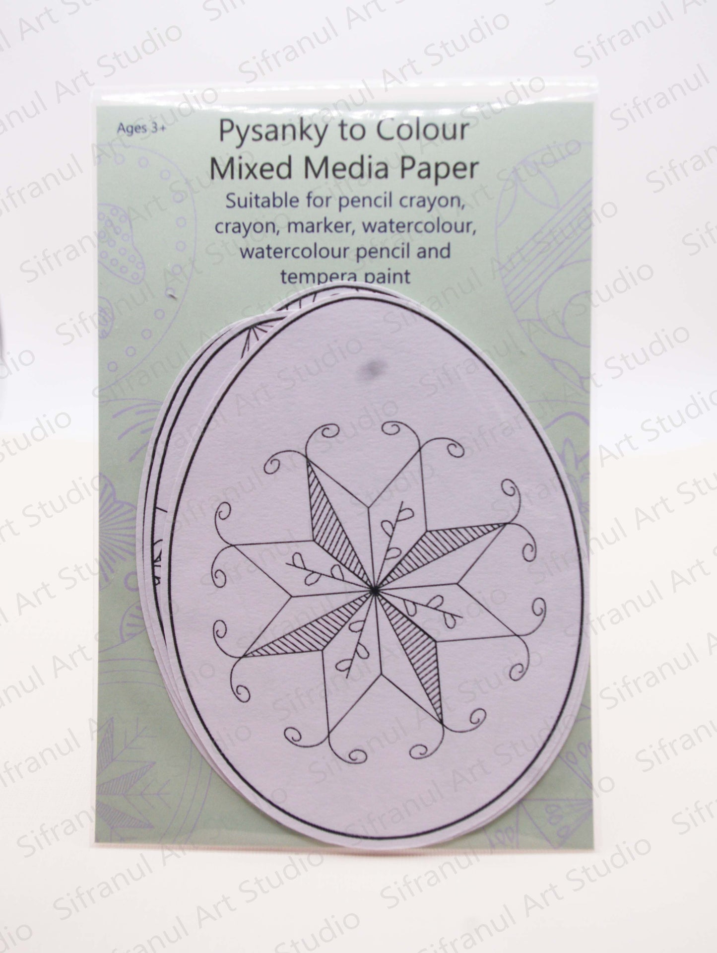 Mixed Media Pysanky to Colour