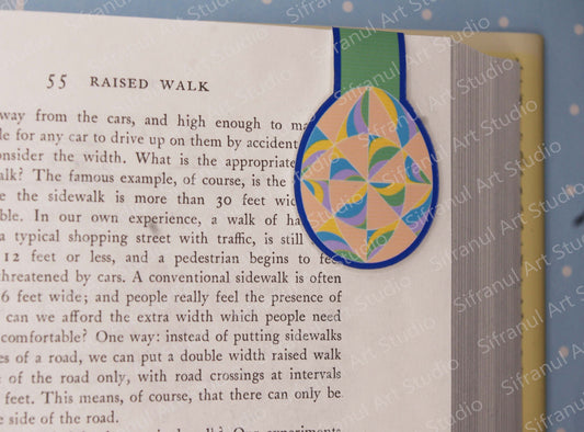 Pastel Curves 40 Triangles Magnetic Bookmark