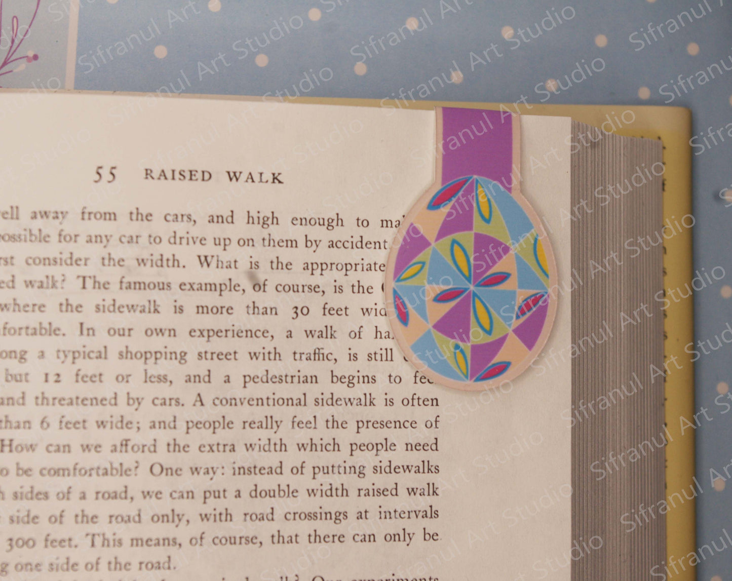 Pastel Windmills 40 Triangles 2 Magnetic Bookmark