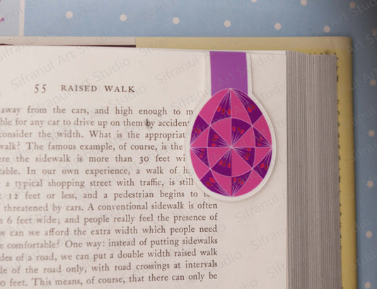 Pink & Purple Windmill 40 Triangle Magnetic Bookmark