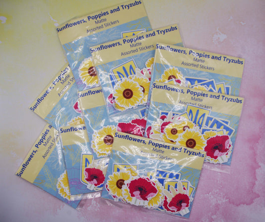 Sunflowers, Poppies, and Tryzubs Sticker Pack